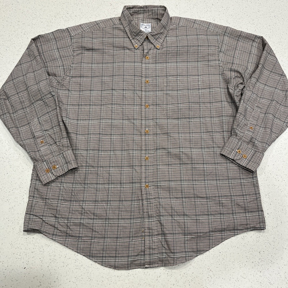 Brooks Brothers Sport Shirt Mens XL Plaid Long Sleeve Button Down Non Iron